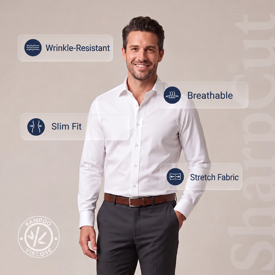 SharpCut Wrinkle-Resistant Slim-Fit Shirt