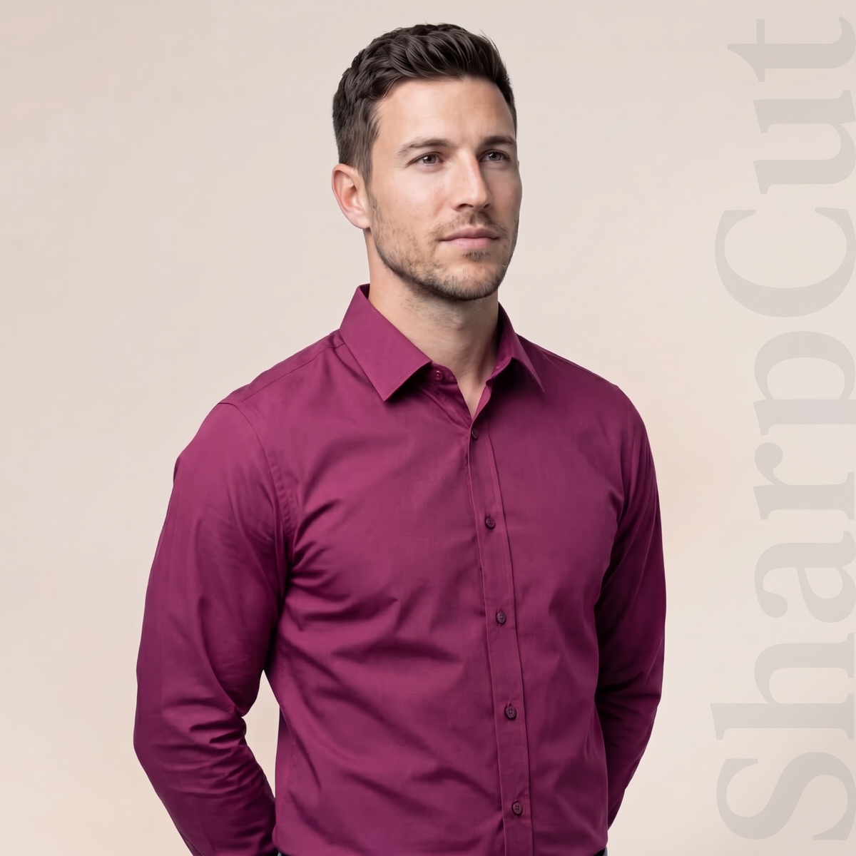 SharpCut Burgundy shirt